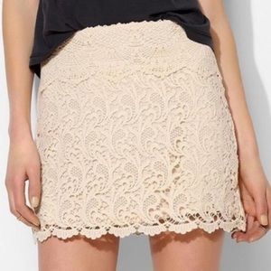 Urban Outfitters Pins & Needles Cream Mini-Skirt